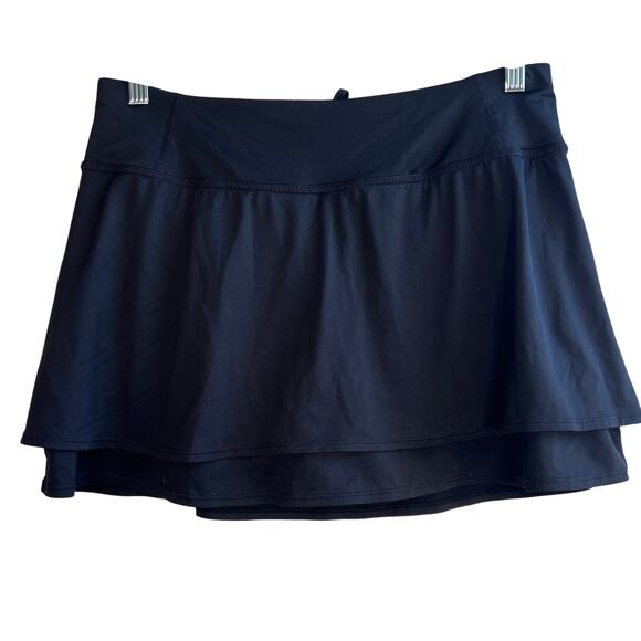Athleta Black Tiered Swagger Skort Sz M Woman's Tennis Skirt - Picture 2 of 9